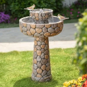 Garden Birdbath Cascading Water Fountain