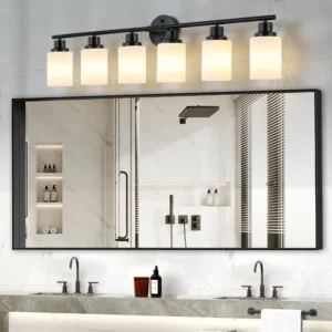 Modern Frosted Glass Vanity Light Fixture