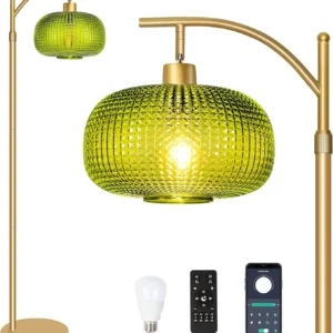 Modern Dimmable Green Glass Floor Lamp