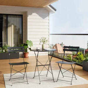 3-Piece Folding Metal Bistro Set