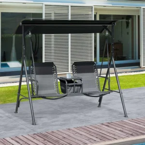 2-Seat Outdoor Patio Swing with Canopy Glider