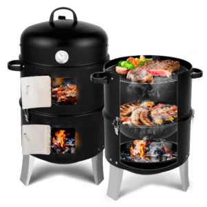Vertical Steel Charcoal BBQ Smoker Grill